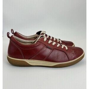 ECCO Chase II Tie Shoes Womens Sz 8-8.5 39 EU Port/Red Leather Lace Up Sneaker